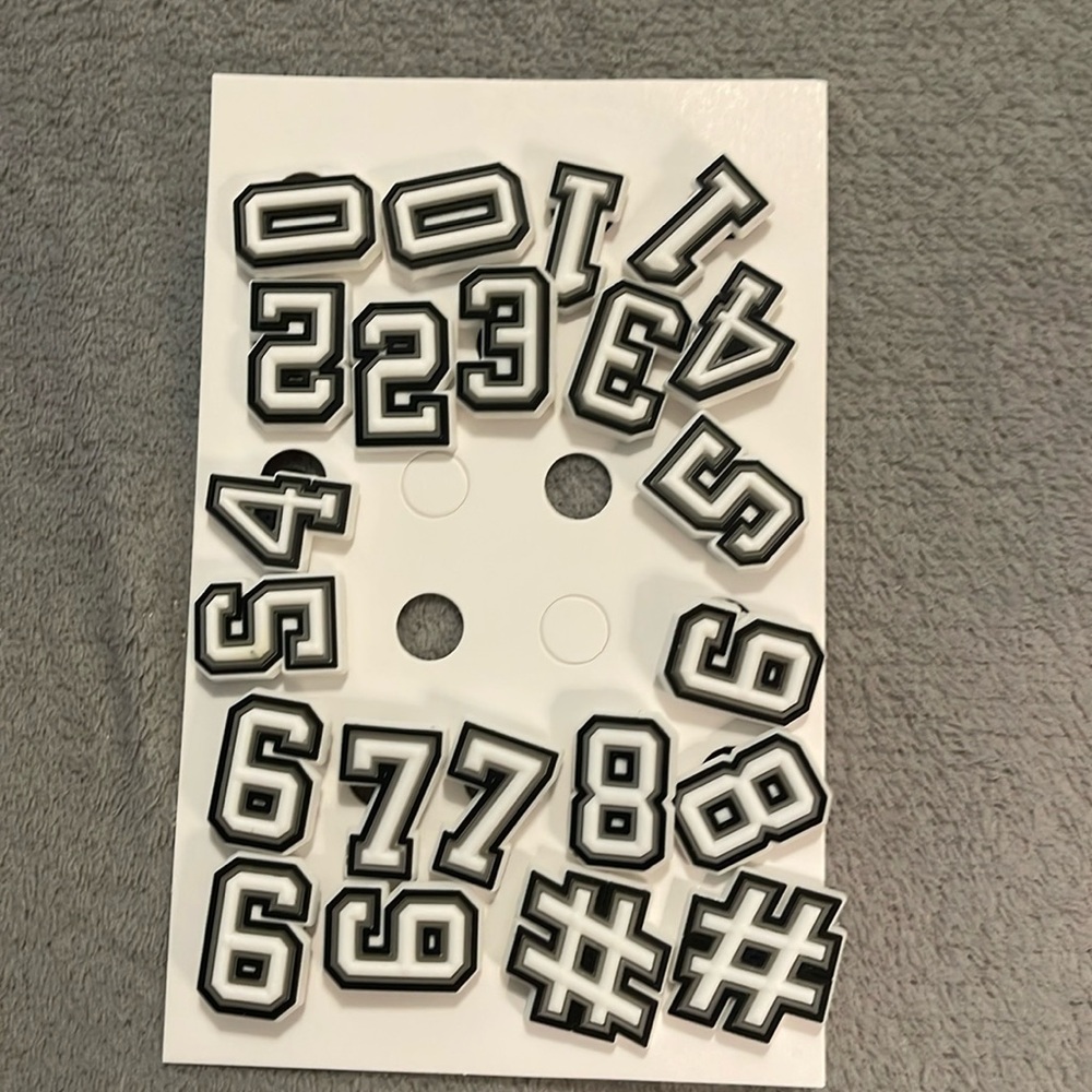 New croc charms number charms 22 pieces with hashtags new